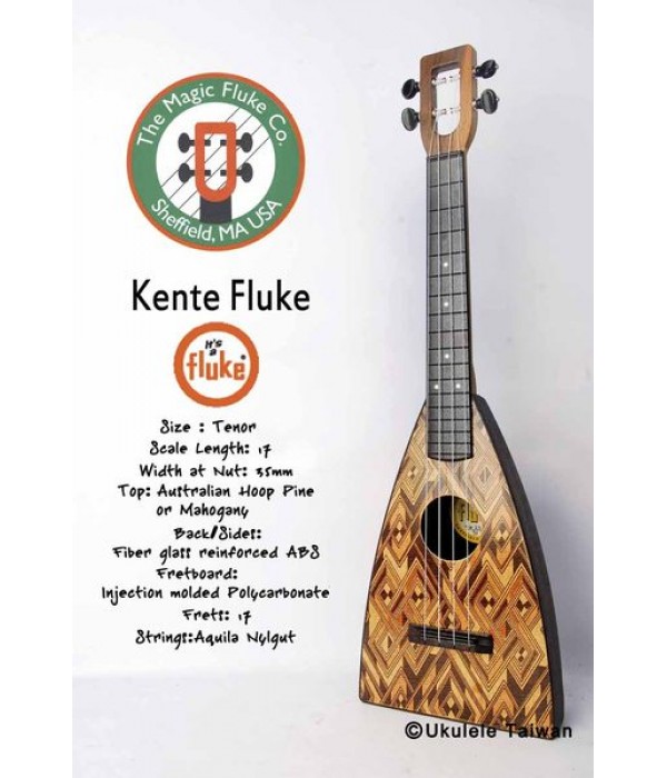 【台灣烏克麗麗 專門店】Fluke 瘋狂跳蚤全面侵台! Kente Fluke ukulele 26吋 美國原廠製造 (附琴袋+調音器+教材)